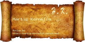 Hartig Kornélia névjegykártya